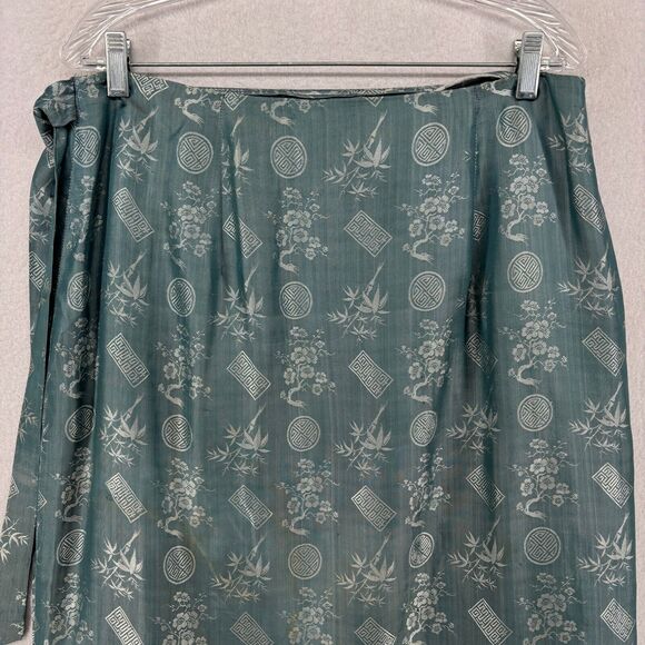 NHA MAY LAI Skirt M Wrap Tie Belt Brocade Vietnamese Traditional Sarong Blue - Picture 5 of 13